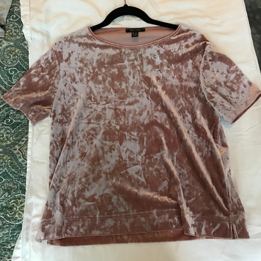 Rose Gold Crushed Velvet Tee
